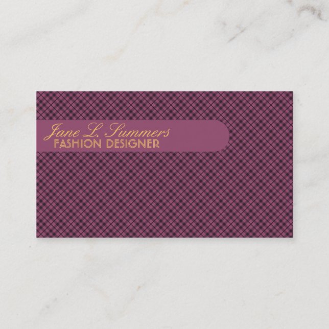 Carte De Visite Conception Jacquard (violet profond) (Devant)