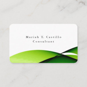 Carte De Visite Conception minimaliste blanche verte élégante