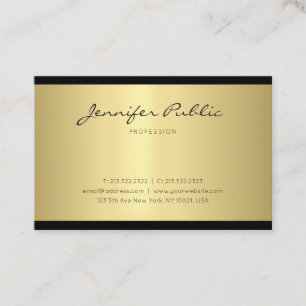 Carte De Visite Conception minimaliste glamour Luxe tendance or