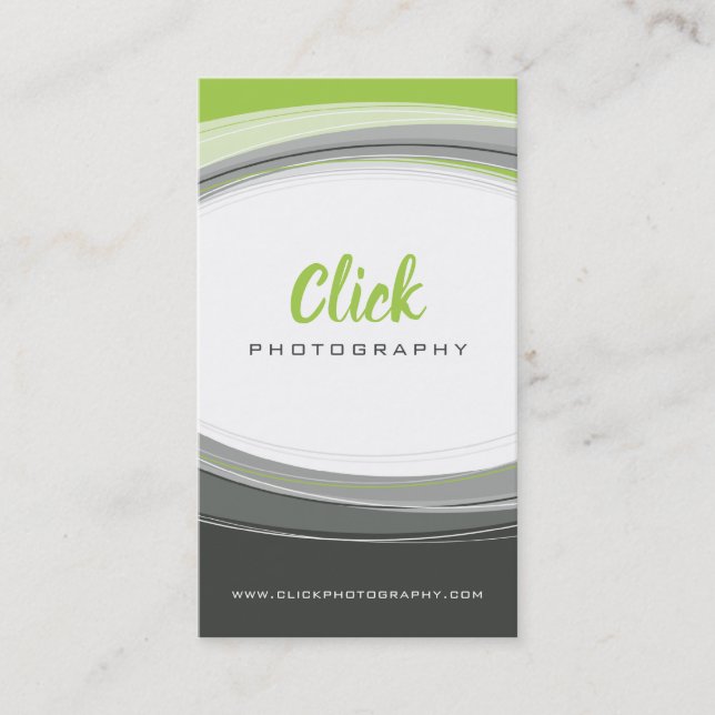 Carte De Visite CONCEPTION MODERNE DE COURBE vert citron vert mini (Devant)