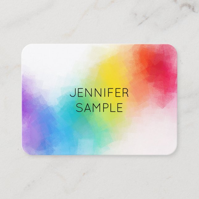 Carte De Visite Conception moderne et colorée sur mesure Élégant p (Devant)
