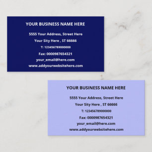 Carte De Visite Conception personnalisée des couleurs Votre propre