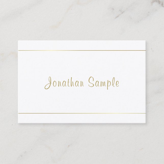Carte De Visite Conception professionnelle Conception Gold Script  (Devant)