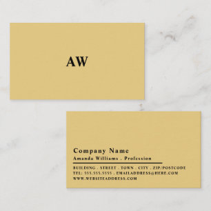 Carte De Visite Conception simpliste, Monogramme minimaliste