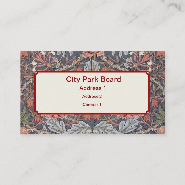 Carte De Visite Conceptions de papier peint de William Morris (Devant)
