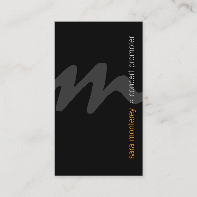 Carte De Visite Concert Promoter Entertainment BoldScript Monogram (Devant)