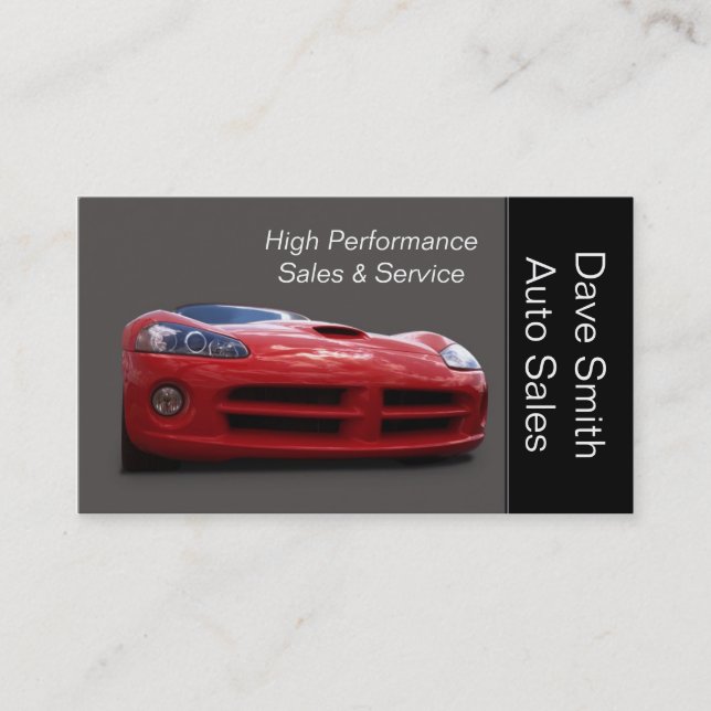Carte De Visite Concessionnaire automobile haute performance (Devant)