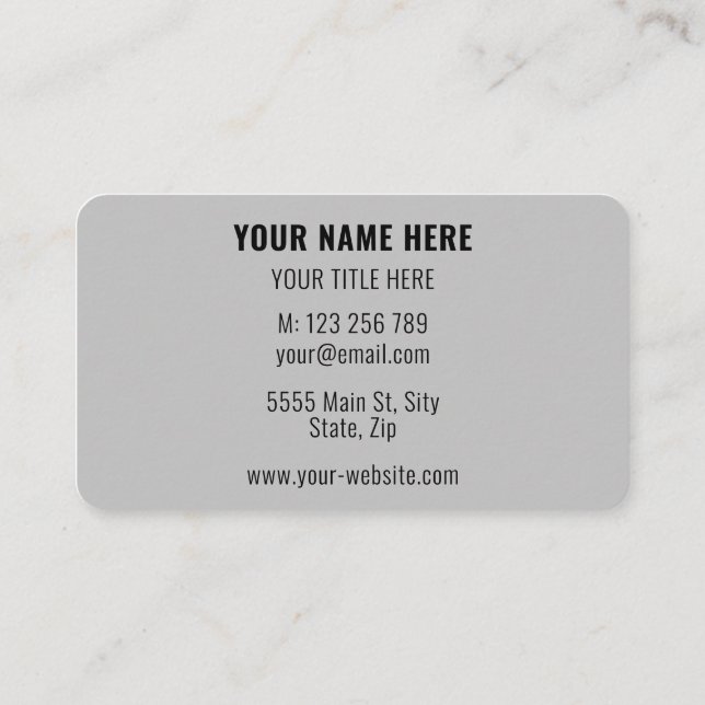 Carte De Visite Concevez vos propres couleurs personnalisées Polic (Dos)