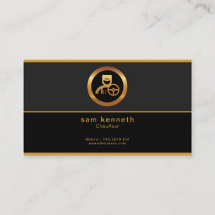 Carte De Visite Concise Corporate Bold Black Minimaliste Chauffeur