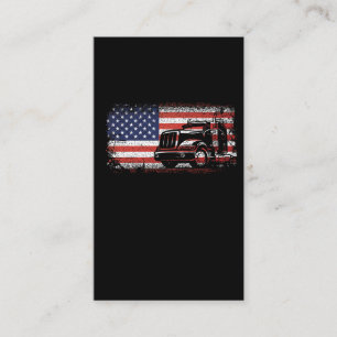 Carte De Visite Conducteur de camion américain 4 juillet Trucker 