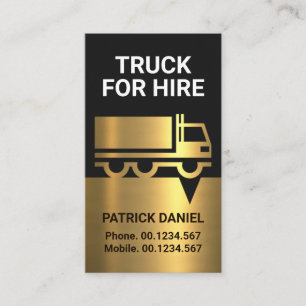 Carte De Visite Conducteur de Camion Logistique Faux Gold