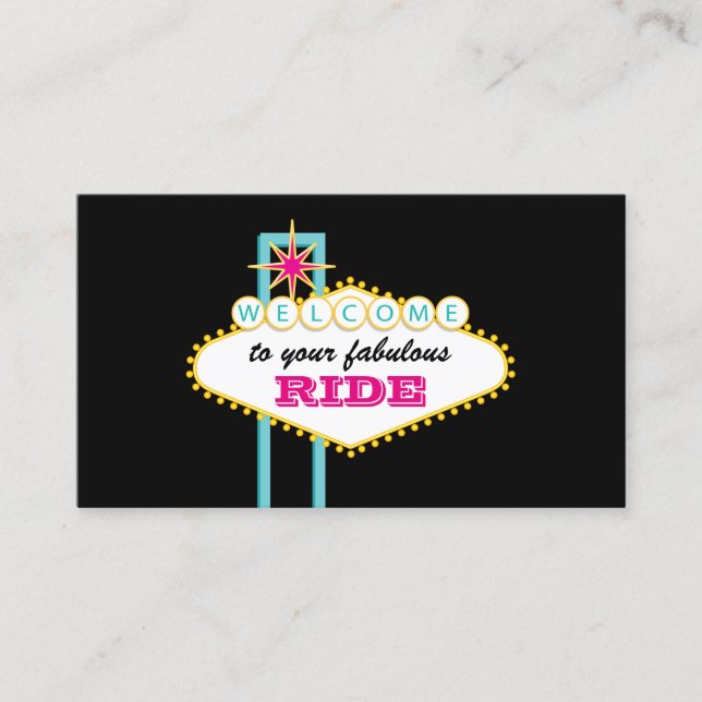 Carte De Visite Conducteur de professionnel de signe de Las Vegas (Devant)