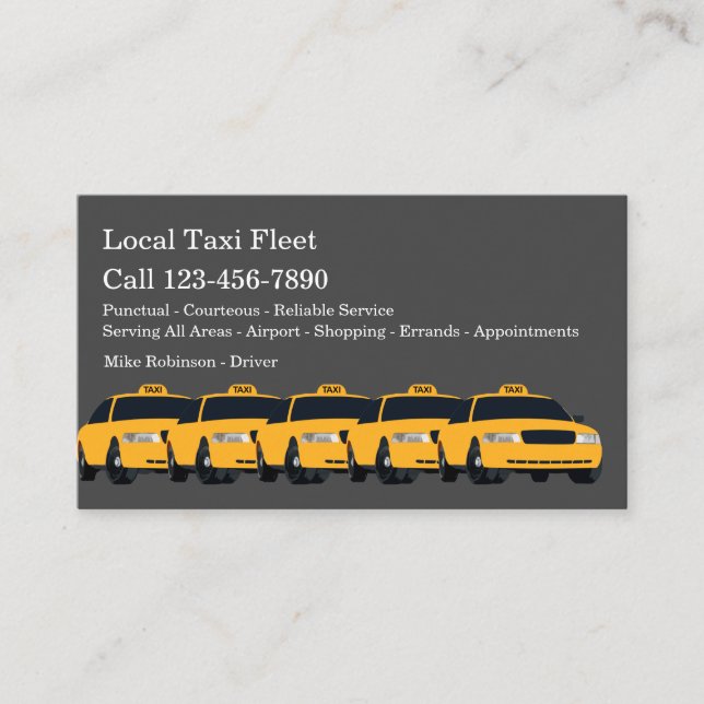 Carte De Visite Conducteur de taxi local (Devant)