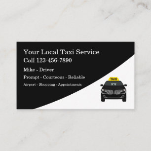 Carte De Visite Conducteur de taxi moderne classique