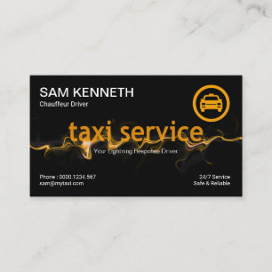 Carte De Visite Conducteur de taxi pour riposte à la foudre jaune