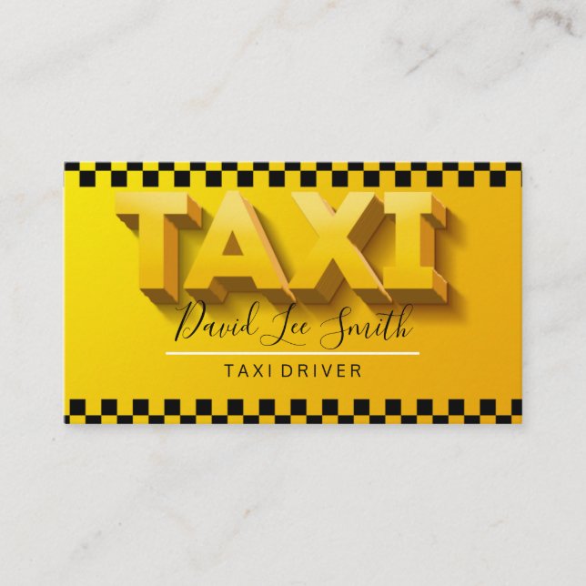 Carte De Visite Conducteur de taxi / Service de taxi (Devant)