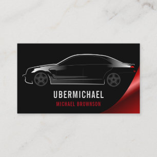 Carte De Visite Conducteur de voiture noir rouge réparation automo
