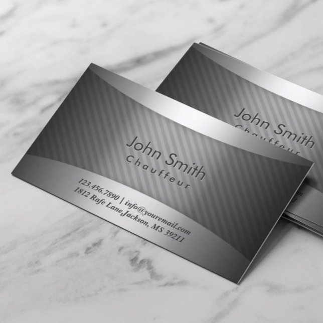 Carte De Visite Conducteur professionnel Chauffeur en métal modern (Créateur téléchargé)