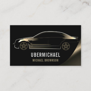 Carte De Visite Conducteur Voiture en métal Noir or logo auto