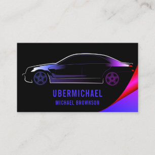 Carte De Visite Conducteur Voiture Métallisée Noir luxe automatiqu