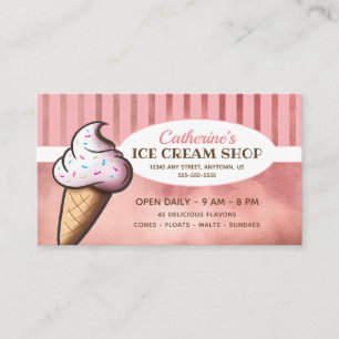 Carte De Visite Cône de crème glacée lunaire   Ice Cream Shop
