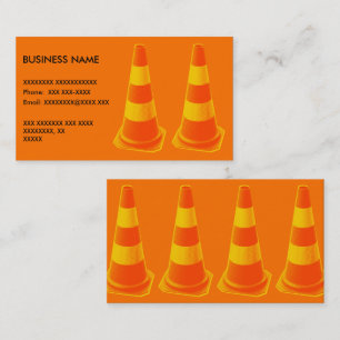 Carte De Visite Cône de signalisation avec bandes jaunes