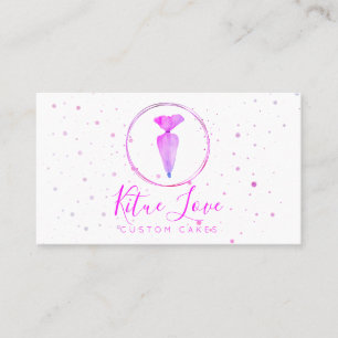 Carte De Visite Confectionnerie Sac Boulangerie Logo Rose Concepte