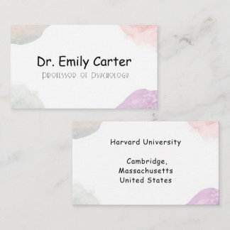 Carte De Visite Conférencier universitaire Pastel Tendre Élégant A