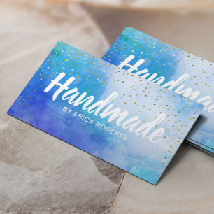 Carte De Visite Confetti cadeau d'or artisanal Elégante aquarelle