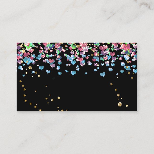 Carte De Visite Confetti cercles parties scintillant brillant coeu (Devant)