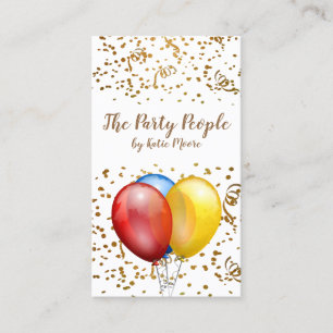 Carte De Visite Confetti des ballons du planificateur d'événements