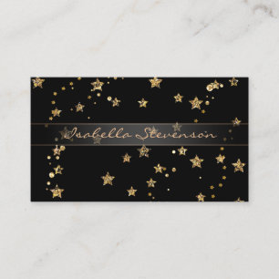 Carte De Visite Confetti étoiles dorées parties scintillant brilla