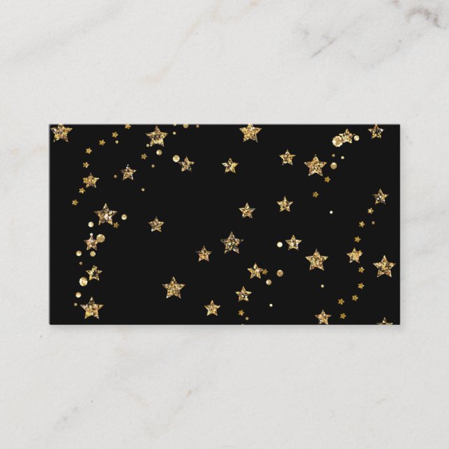 Carte De Visite Confetti étoiles dorées parties scintillant brilla (Devant)