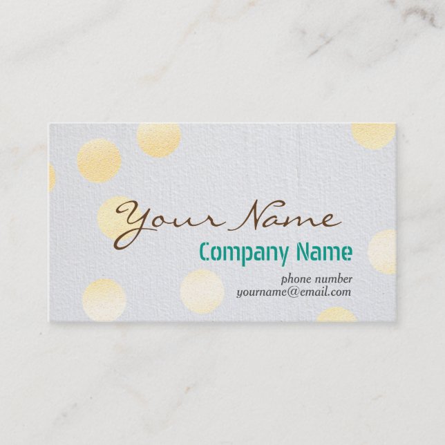 Carte De Visite Confetti Gold Polka Dot Texture papier (Devant)
