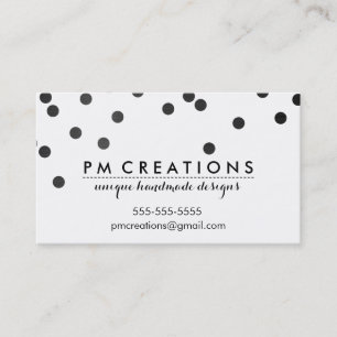 Carte De Visite CONFETTI moderne mignon pois motif noir blanc