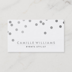 Carte De Visite CONFETTI moderne mignon pois point motif feuille a