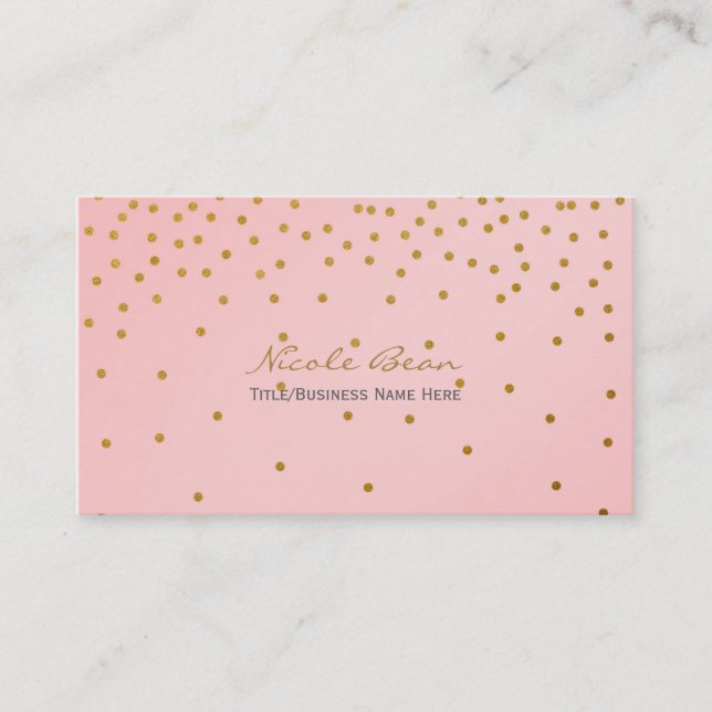 Carte de visite Confetti Pink & Gold (Devant)
