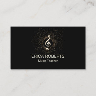 Carte De Visite Confettis modernes musicaux de clef d'or de