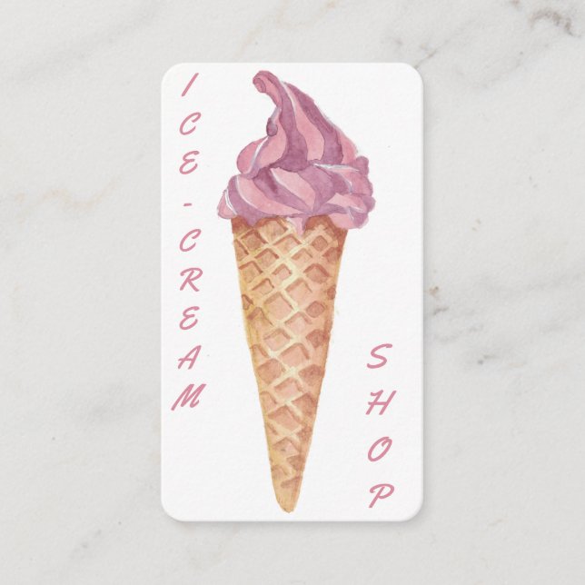 Carte De Visite Confiserie customisée Crème glacée personnalisée (Devant)