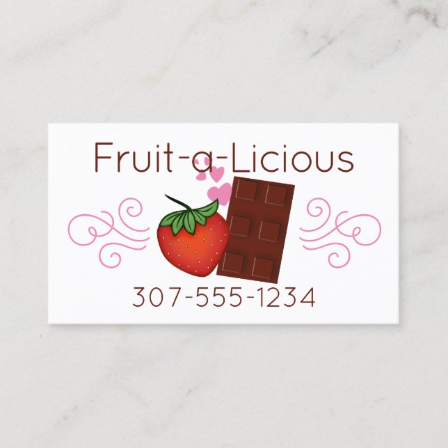 Carte De Visite Confitures de fruits aux fraises recouvertes de ch (Devant)