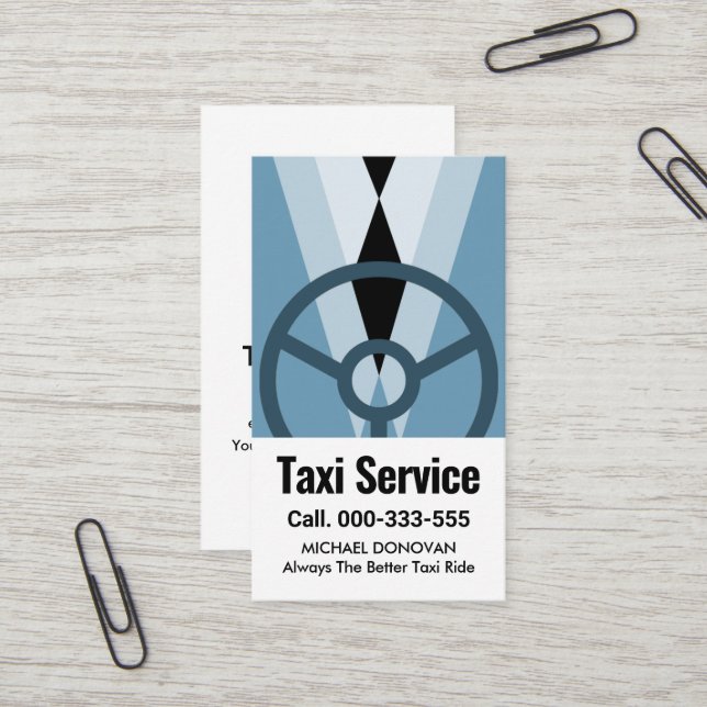 Carte De Visite Confort élégant pour chauffeur de taxi (Devant/Arrière en situation)
