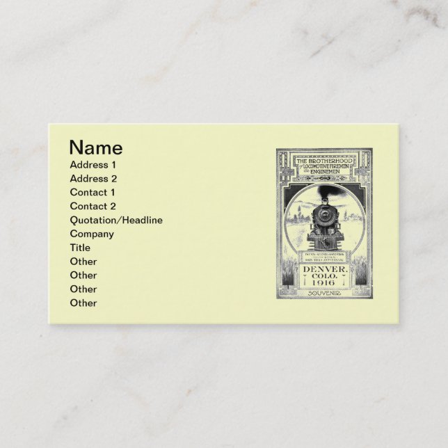 Carte De Visite Confrérie des pompiers locomotifs et des (Devant)