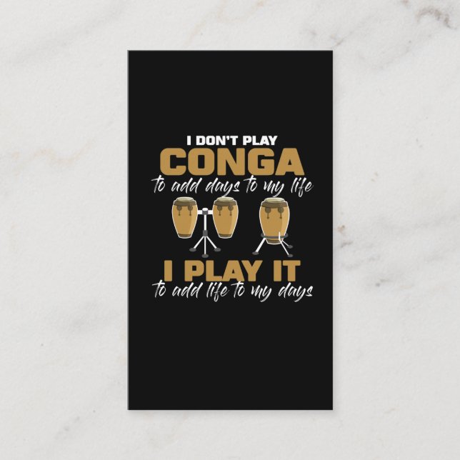 Carte De Visite Conga drum Cuba Musique tumbadora Drummer (Devant)