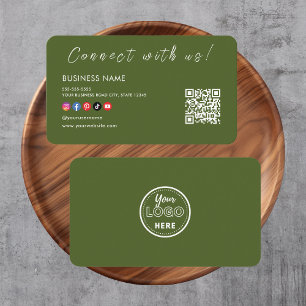 Carte De Visite Connectez-vous à nous Qr Code Social Media Moss Gr