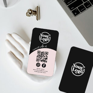Carte De Visite Connectez-Vous À Us QR Code Les Médias Sociaux Ros