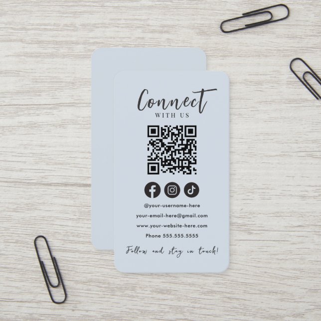 Carte De Visite Connectez-vous aux médias sociaux américains Marin (Devant/Arrière en situation)