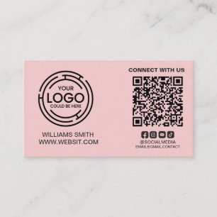Carte De Visite Connectez-vous aux médias sociaux américains Qr Co