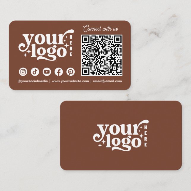 Carte De Visite Connectez-vous aux médias sociaux américains QR Co (Devant / Derrière)