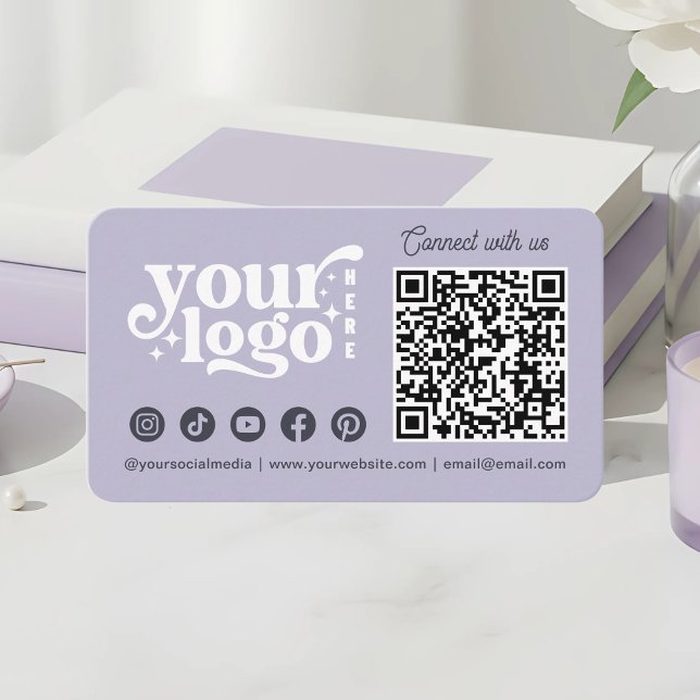 Carte De Visite Connectez-vous aux médias sociaux américains QR Co (Créateur téléchargé)