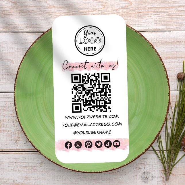 Carte De Visite Connectez-vous aux médias sociaux américains QR Co (Créateur téléchargé)